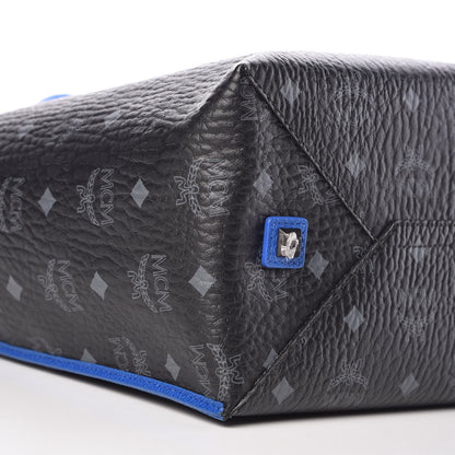 MCM Metallic Visetos Medium Kira Shopper Tote Black Blue 5 of 8