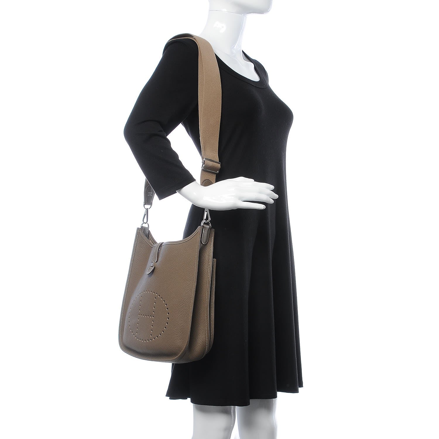 Hermes Taurillon Clemence Evelyne III PM Etoupe 2 of 8