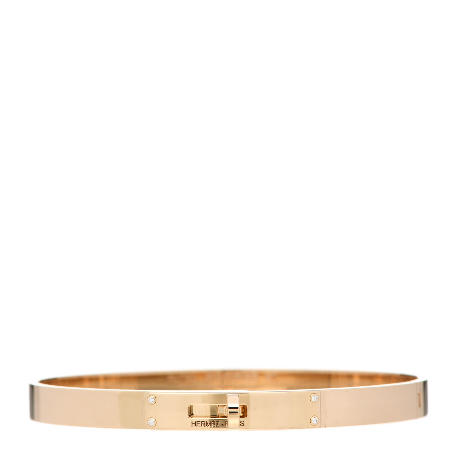 Hermes 18K Yellow Gold Diamond PM Kelly Bracelet ST 1 of 5