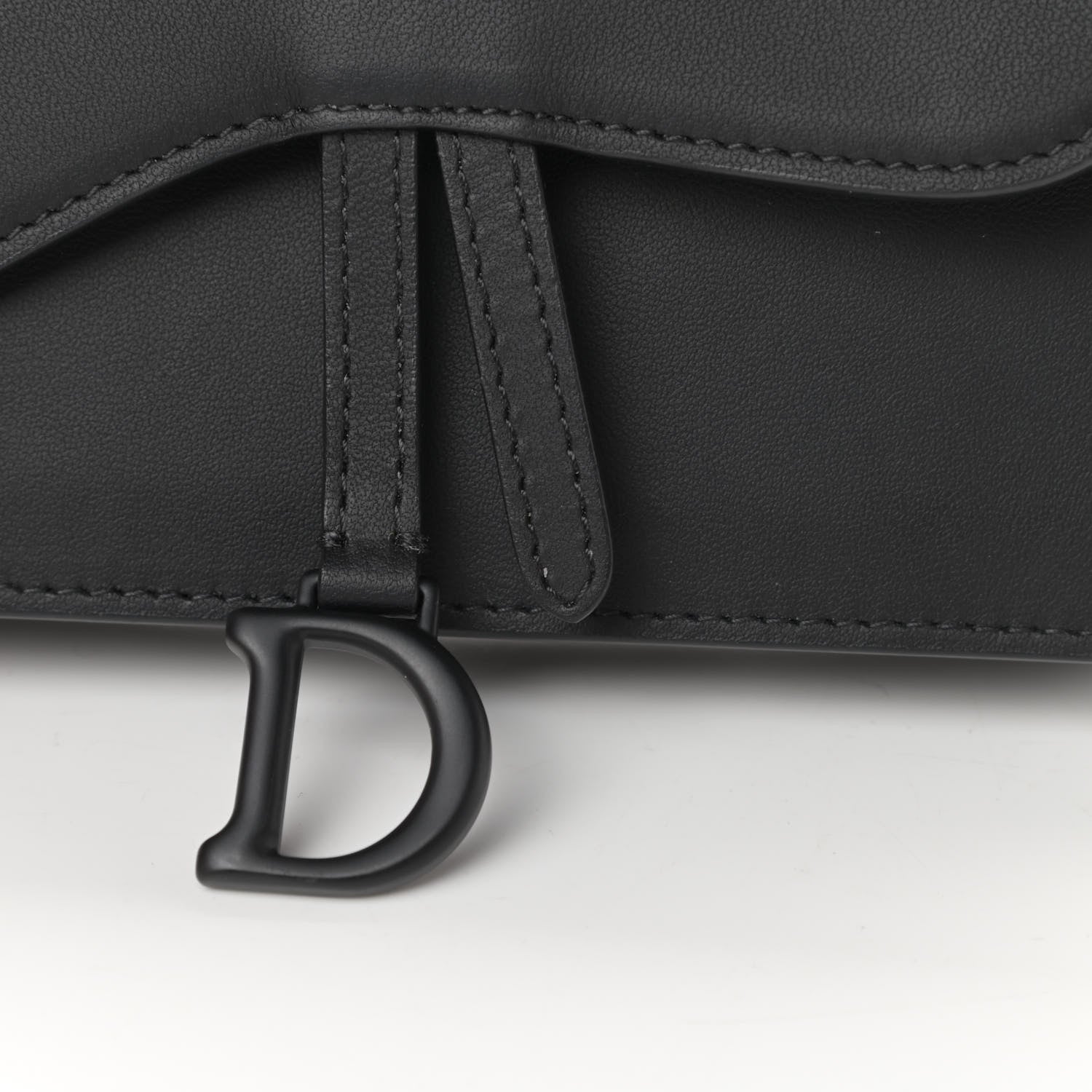 Christian Dior Ultra Matte Calfskin Saddle Belt Clutch Black 12 of 14