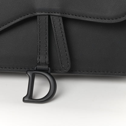 Christian Dior Ultra Matte Calfskin Saddle Belt Clutch Black 12 of 14
