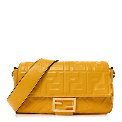 Fendi Nappa FF 1974 Embossed Baguette Mimosa 1 of 10