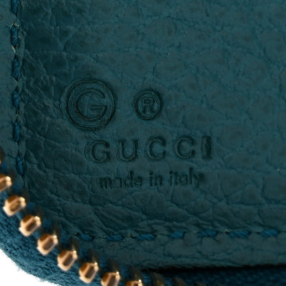 Gucci Monogram Dollar Calfskin Zip Around Compact Wallet Beige Ebony Deep Cobalt 6 of 9