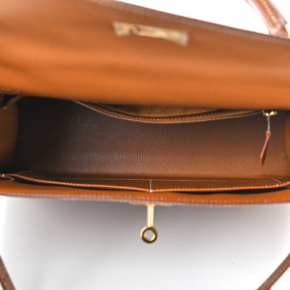 Hermes Epsom Kelly Sellier 32 Gold 5 of 11