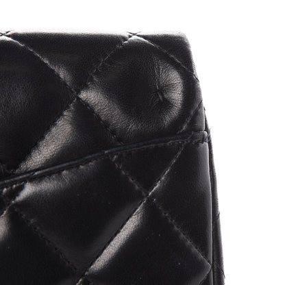 Chanel Lambskin Quilted Clutch With Chain Flap Black 12 of 16