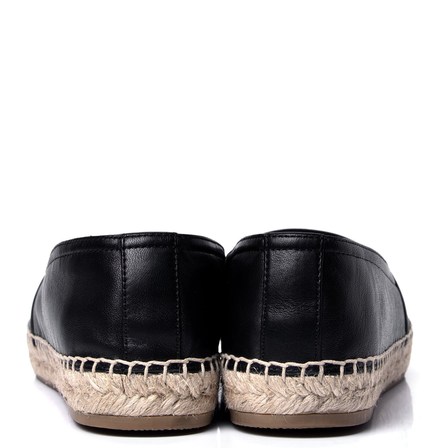 Saint Laurent Lambskin Monogram Espadrilles 37 Black 4 of 6