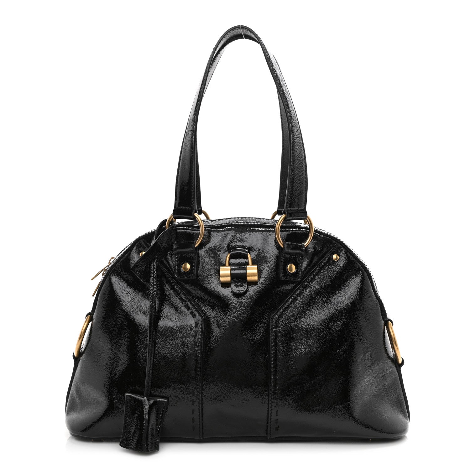 Saint Laurent Textured Patent Calfskin Medium Muse Black 1 of 20