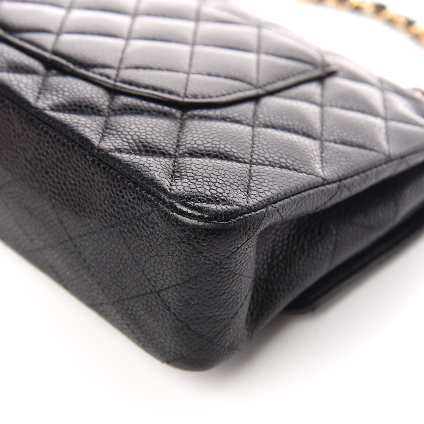 Caviar Quilted Medium Double Flap Black