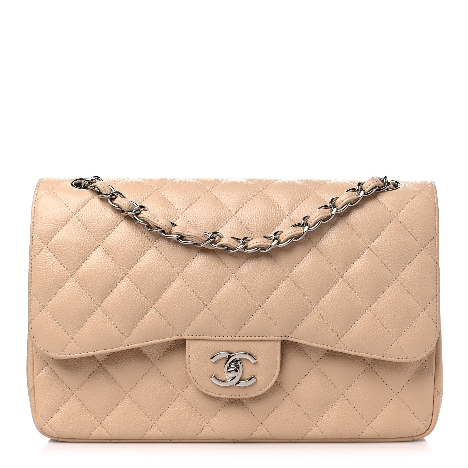 Chanel Caviar Quilted Jumbo Double Flap Beige Clair 1 of 9
