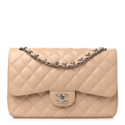 Chanel Caviar Quilted Jumbo Double Flap Beige Clair 1 of 9