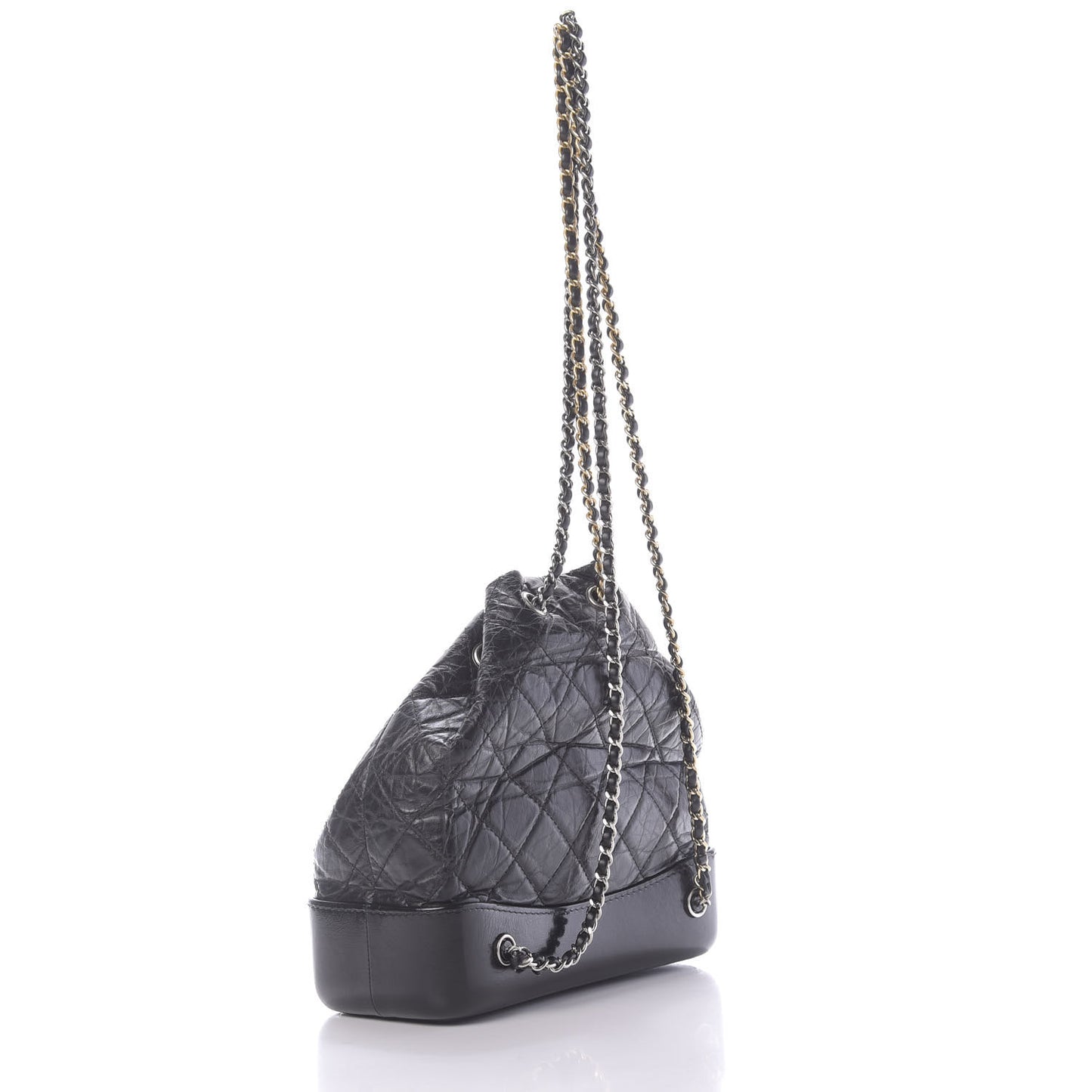 Aged Calfskin Quilted Small Gabrielle Backpack Black