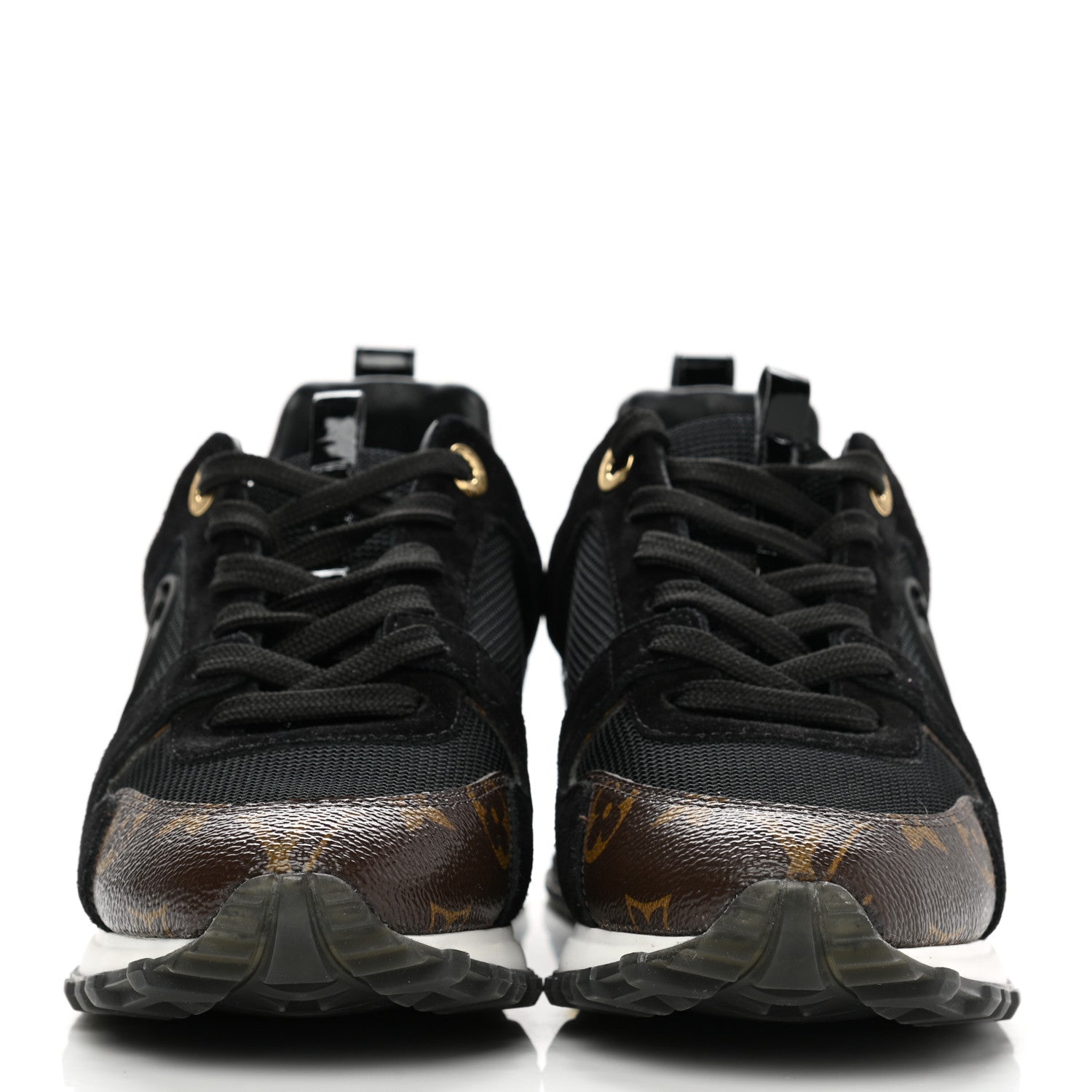 Louis Vuitton Suede Monogram Run Away Sneakers 37 Black 2 of 8