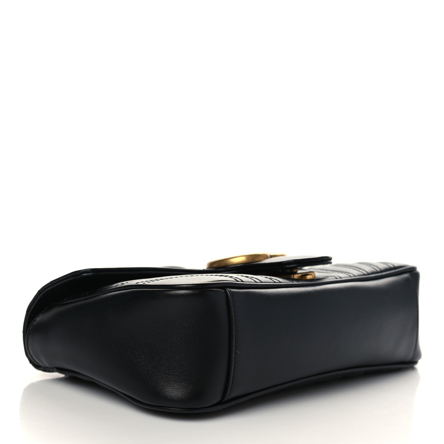 Gucci Calfskin Matelasse Small GG Marmont Shoulder Bag Black 7 of 13