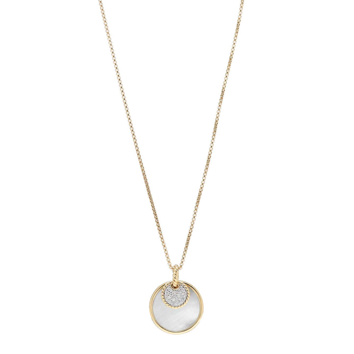 18K Yellow Gold Diamond Black Onyx Mother of Pearl Medium Reversible Elements Necklace