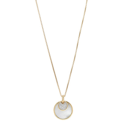 David Yurman 18K Yellow Gold Diamond Black Onyx Mother of Pearl Medium Reversible Elements Necklace 1 of 5