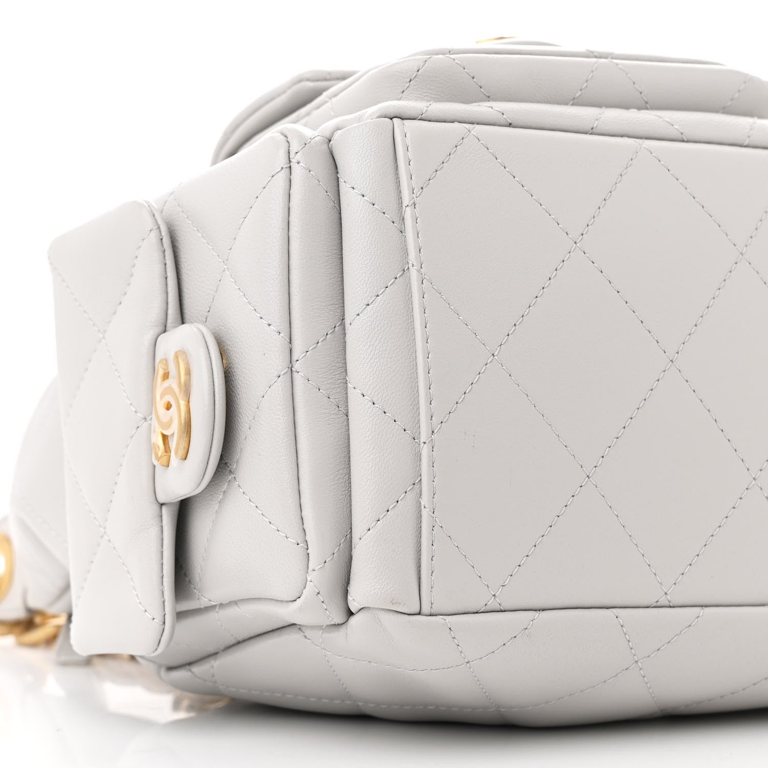 Chanel Shiny Lambskin Quilted Trendy Pockets Hobo Grey 9 of 10