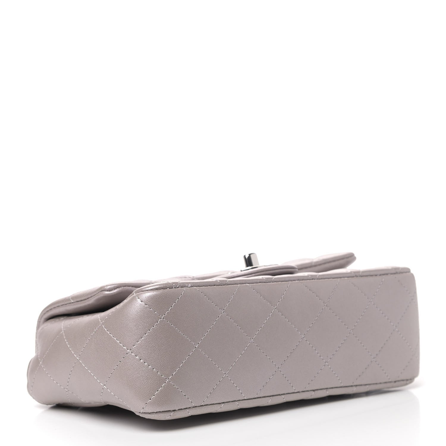 Chanel Metallic Lambskin Quilted Mini Rectangular Flap Silver 3 of 7
