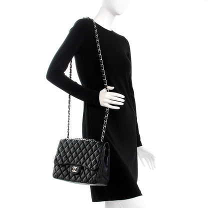Chanel Lambskin Quilted Jumbo Single Flap Black 2 of 12