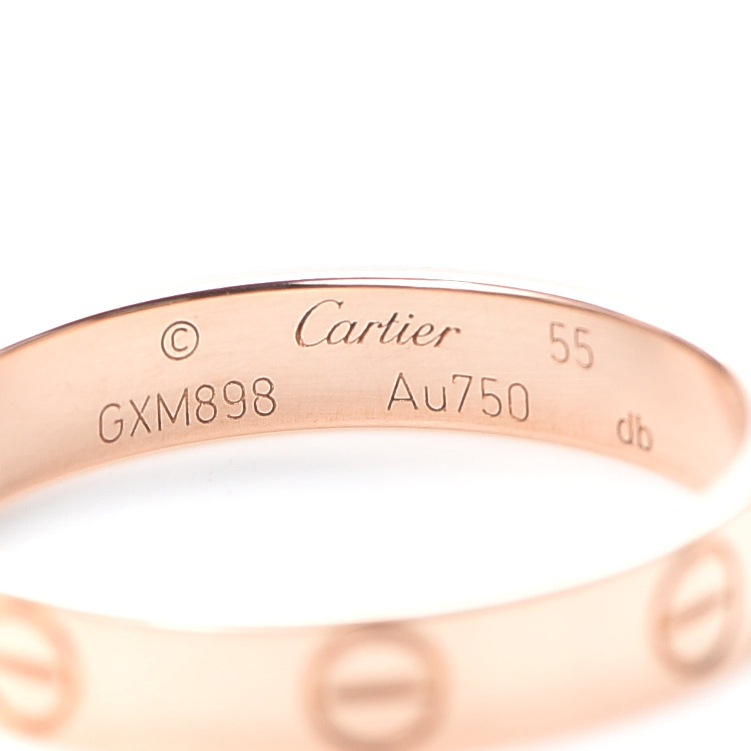 Cartier 18K Pink Gold 3.5mm LOVE Wedding Band Ring 55 7.25 4 of 5