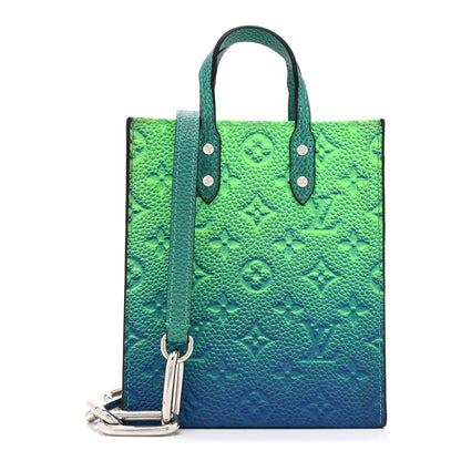 Louis Vuitton Taurillon Illusion Sac Plat XS Bleu Vert 1 of 9