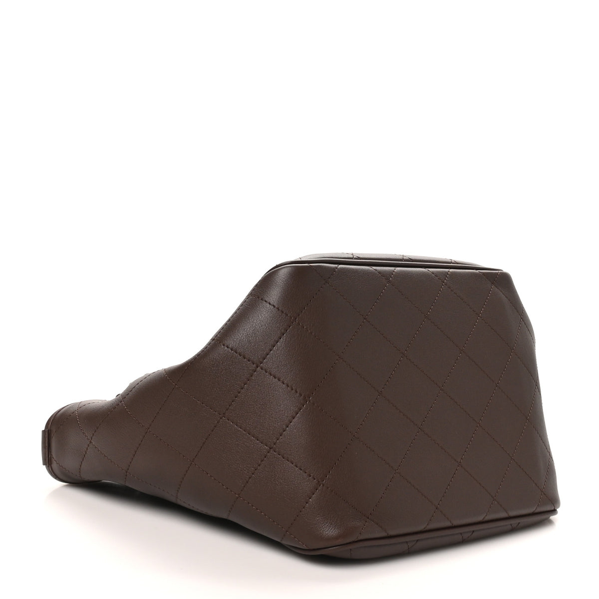 Chanel Calfskin Stitched Mini Shopping Tote  Dark Brown 3 of 9