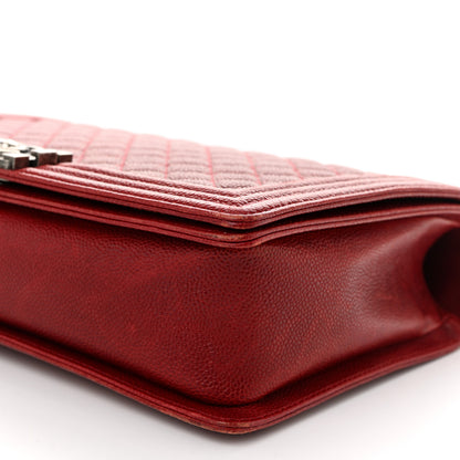 Chanel Caviar Quilted Large Boy Flap Dark Red 10 of 13