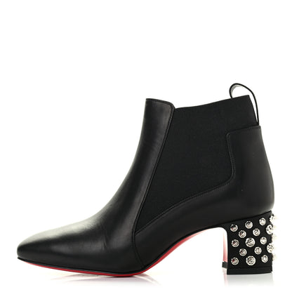 Christian Louboutin Calfskin Spiked Study Stretch 55 Ankle Boots 38 Black 1 of 7
