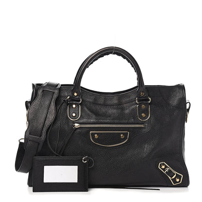 Balenciaga Chevre Gold Metallic Edge Hardware City Black 1 of 12