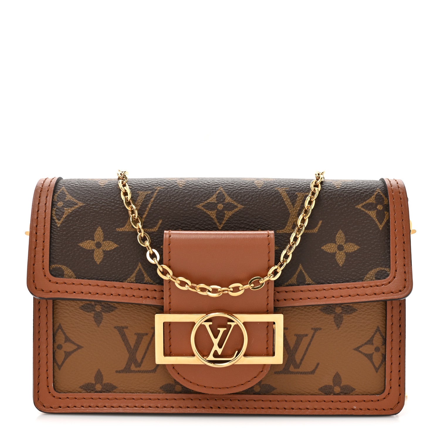 Louis Vuitton Reverse Monogram Dauphine Chain Wallet 1 of 10