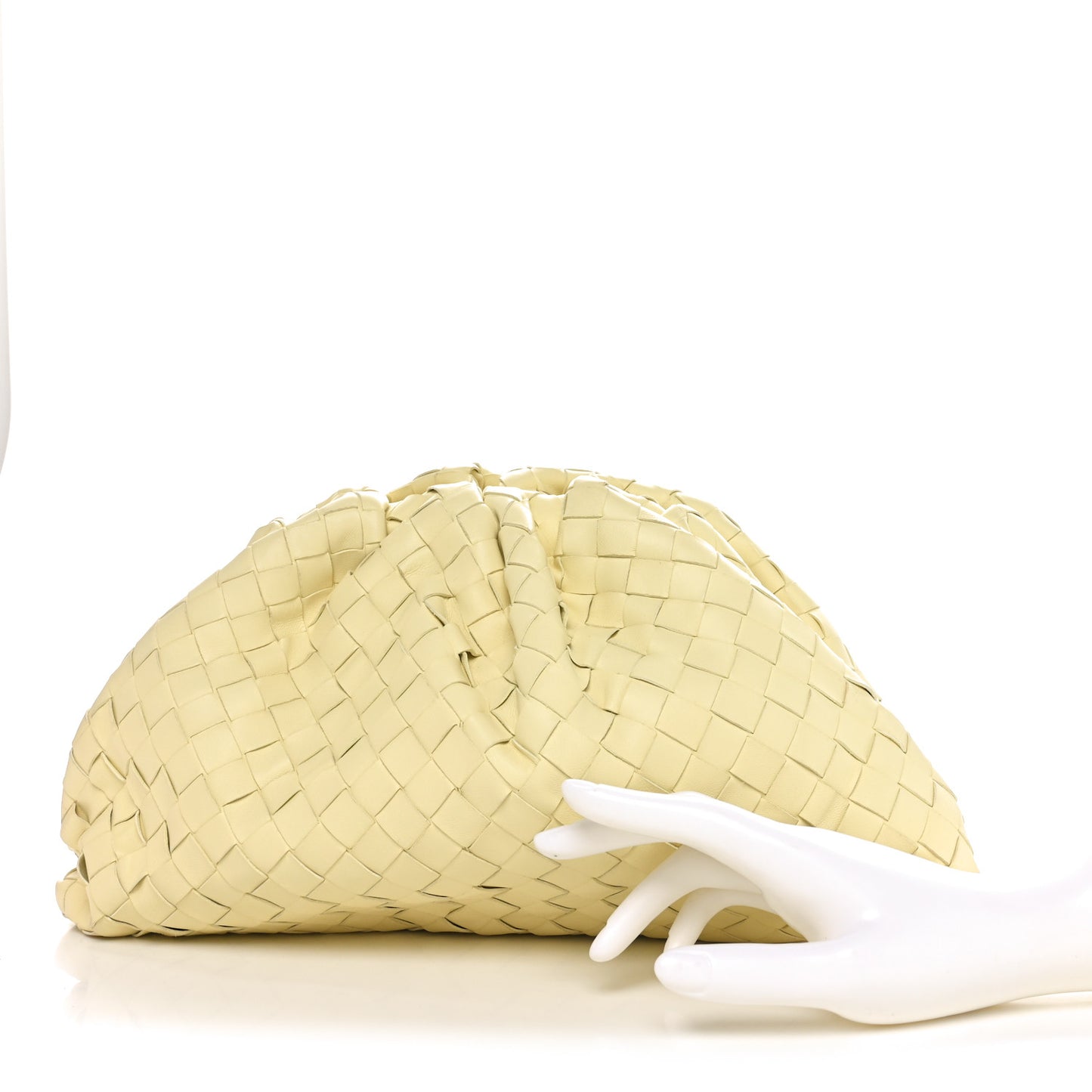 Nappa Maxi Intrecciato The Pouch Oversized Clutch Ice Cream
