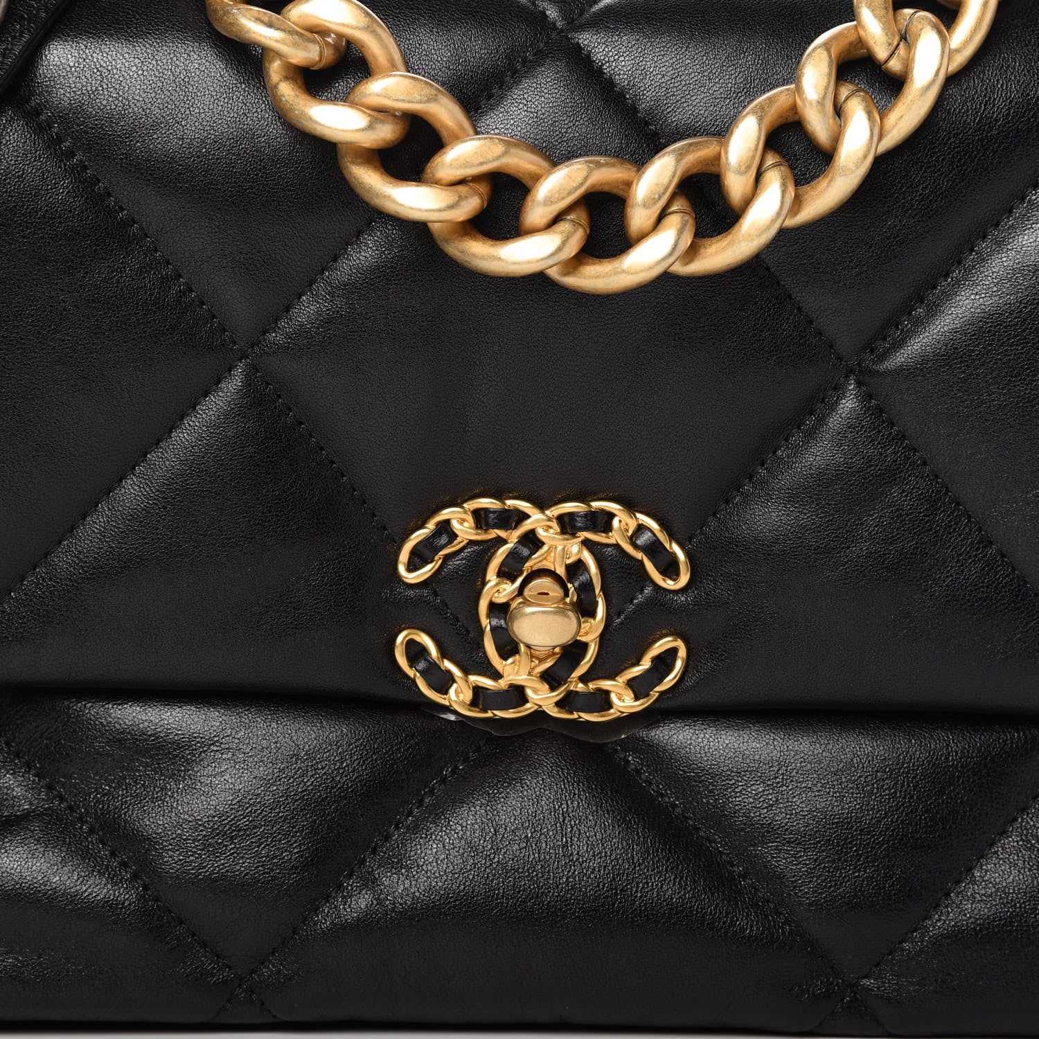 Chanel Lambskin Quilted Large Chanel 19 Flap Black 10 of 11