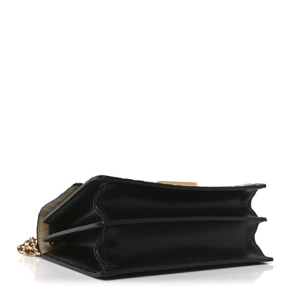 Fendi Vitello Liberty Bi-Color FF 1974 Embossed Small Kan U Shoulder Bag Maya Black 5 of 19