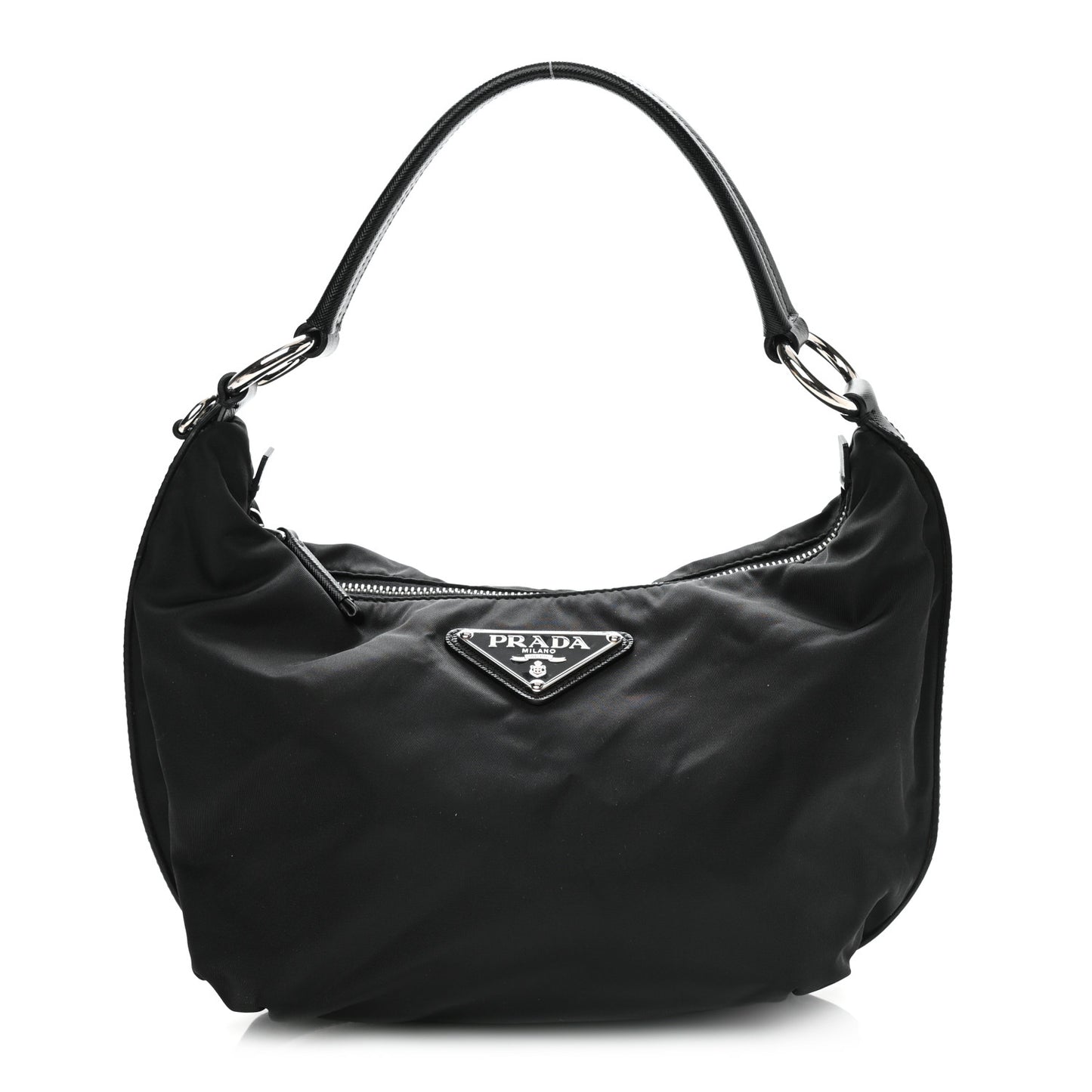 Tessuto Nylon Saffiano Sacca Shoulder Bag Black