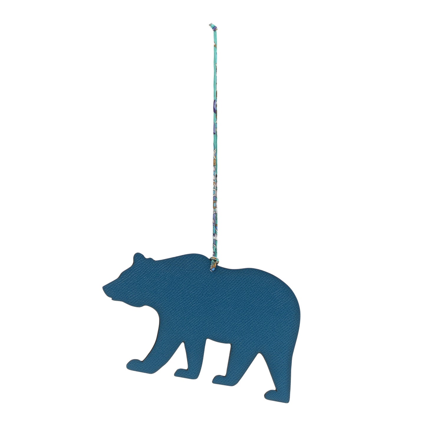 Togo Epsom Petit H Bear Bag Charm GM Etain Deep Bleu
