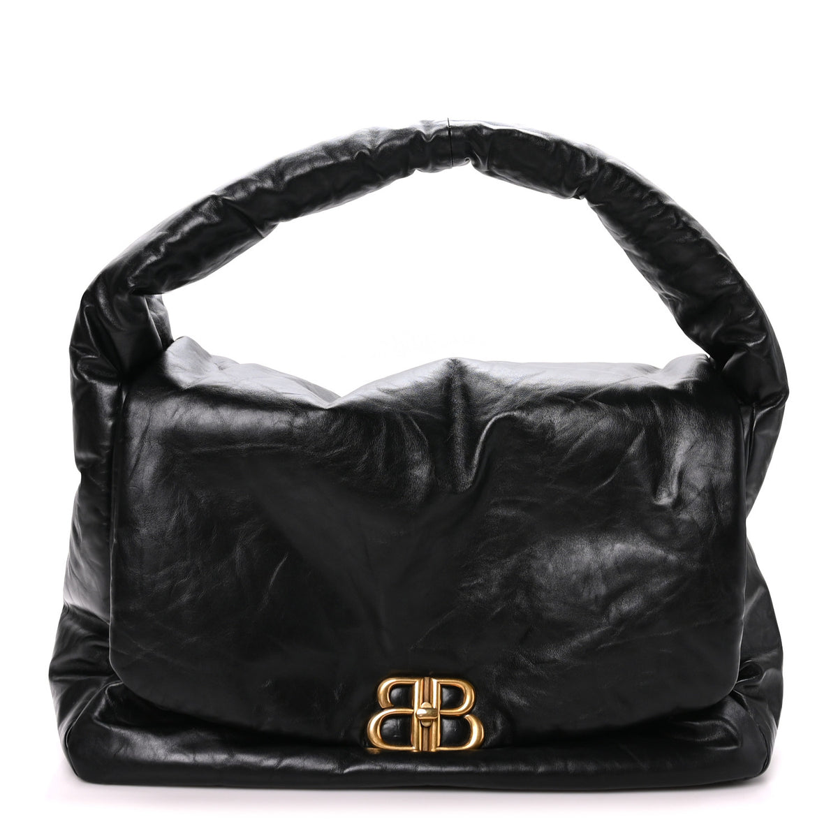 Calfskin Large Monaco Sling Shoulder Bag Black