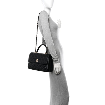 Chanel Lambskin Quilted Medium Trendy CC Flap Dual Handle Bag Black 2 of 11