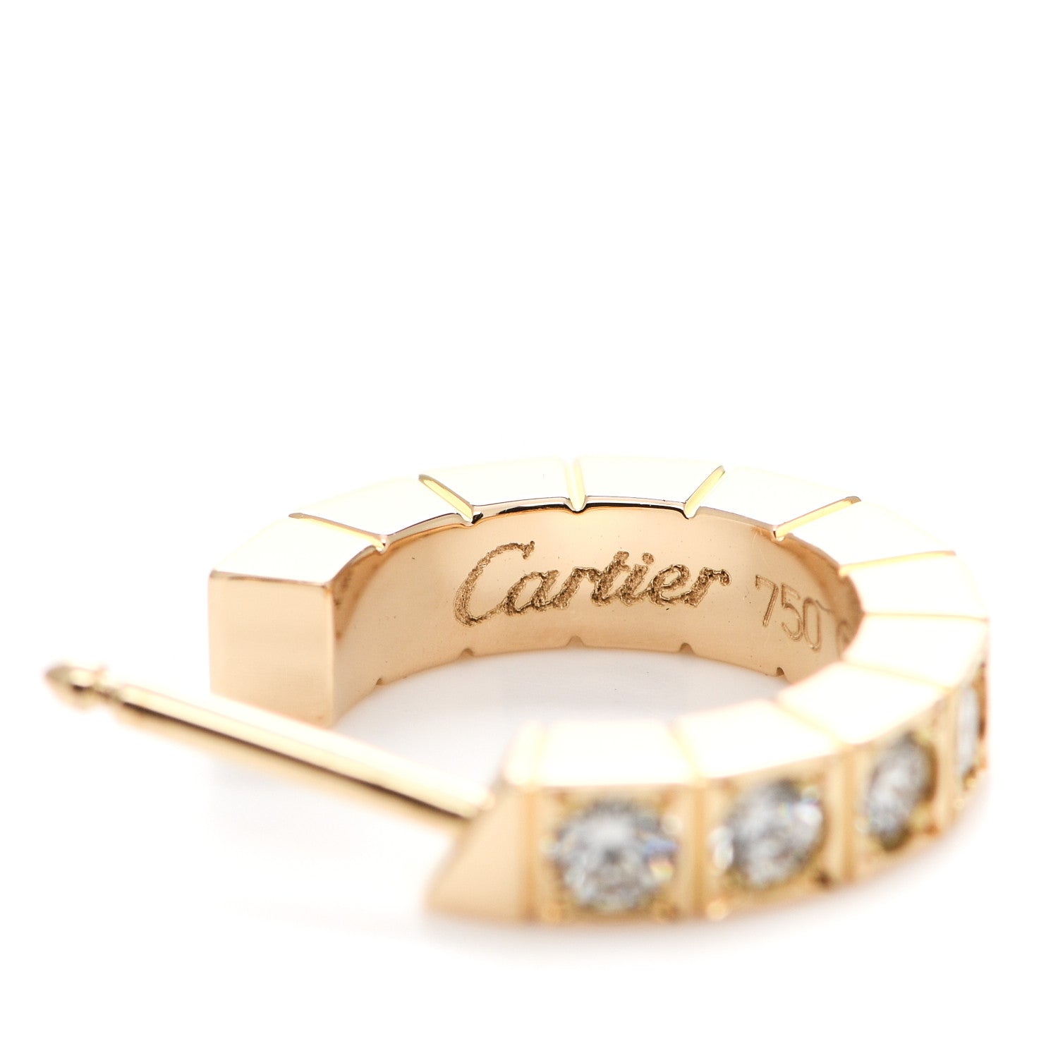 Cartier 18K Yellow Gold Diamond Lanieres Earrings 4 of 7