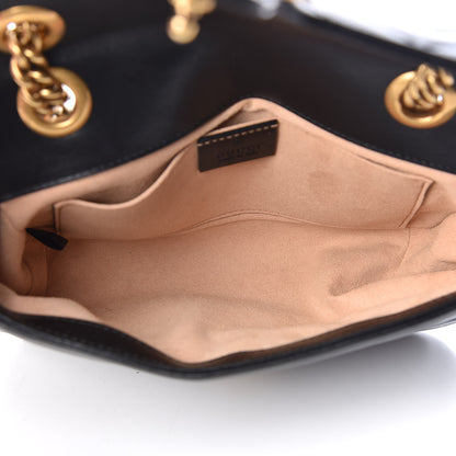 Gucci Calfskin Matelasse Mini GG Marmont Shoulder Bag Black 6 of 10