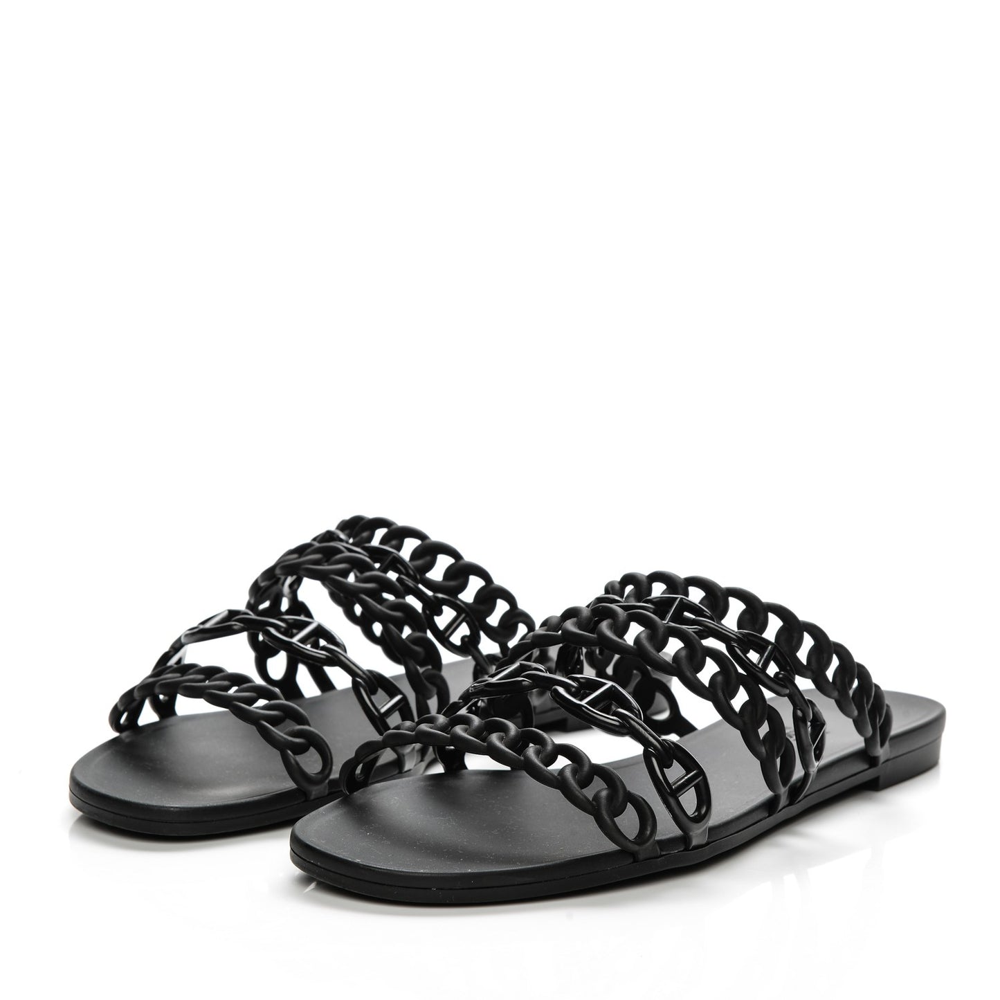 Rubber Chaine d'Ancre Nude Sandals 40 Black