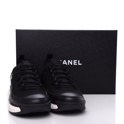 Chanel Velvet Calfskin Mixed Fibers CC Sneakers 37 Black 11 of 11