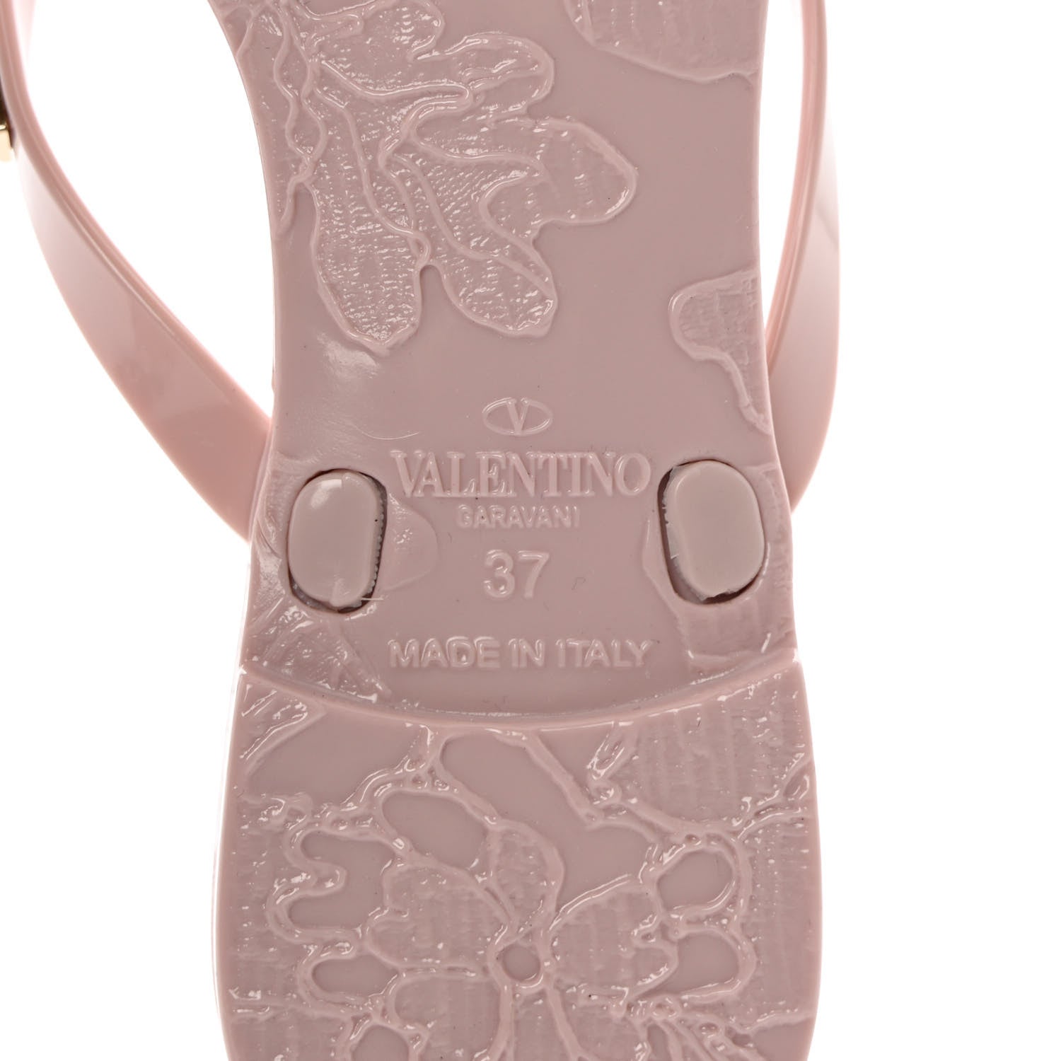 Valentino Garavani PVC Jelly Rockstud Bow Thong Sandals 37 Water Rose 14 of 16