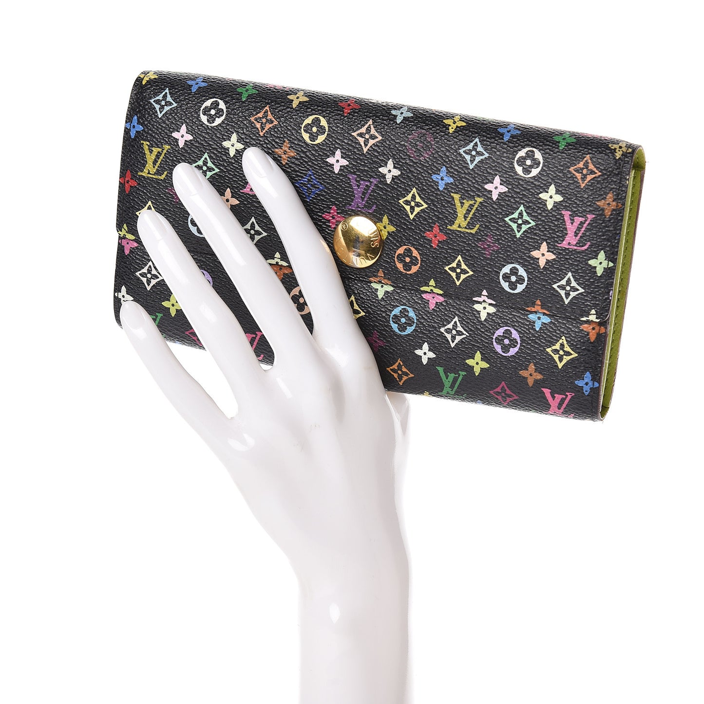 Monogram Multicolor Sarah Wallet Black Pistache