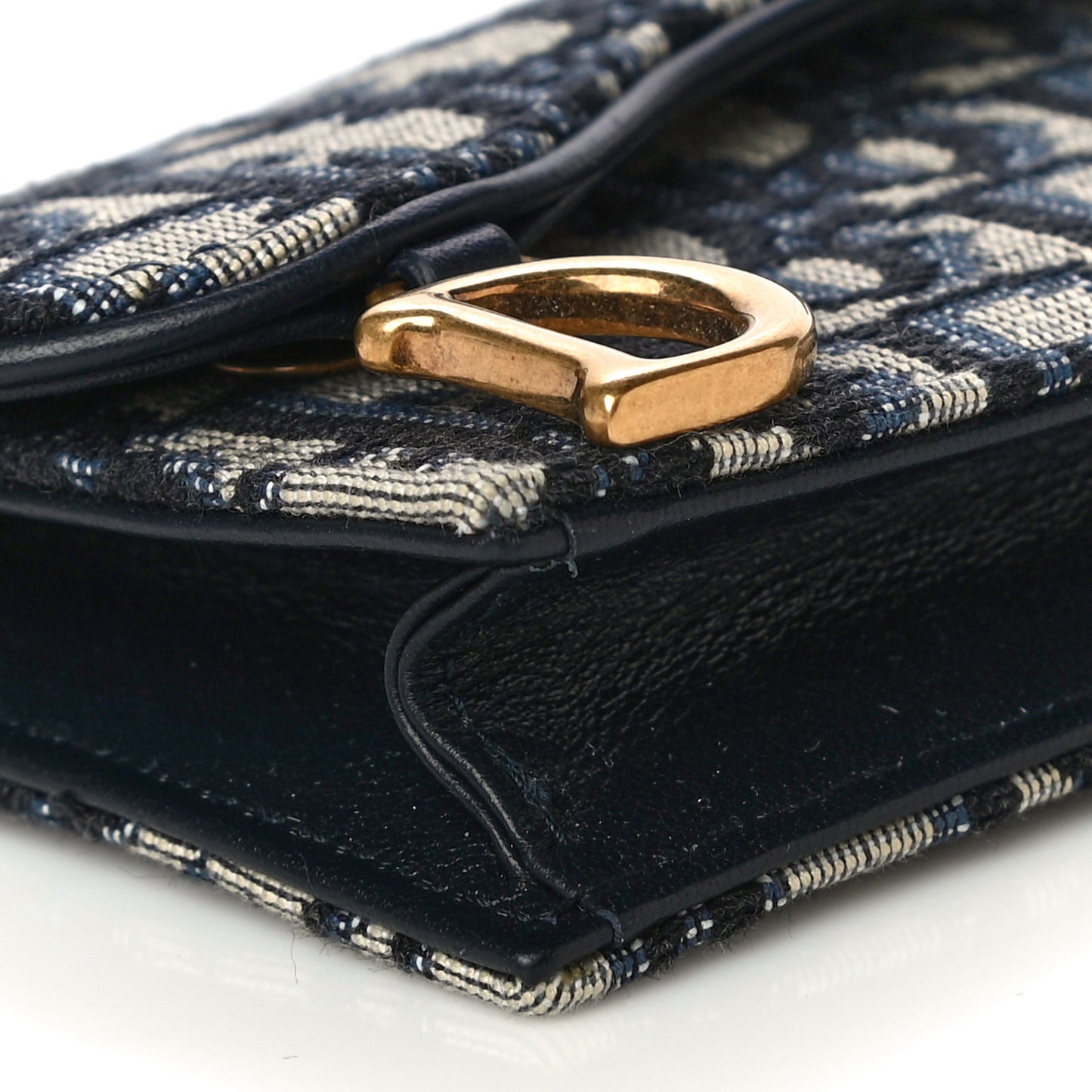 Oblique Saddle Card Holder Blue
