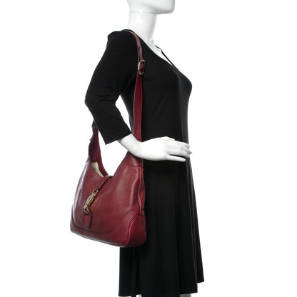 Gucci Calfskin Medium Jackie Shoulder Bag Burgundy 2 of 17