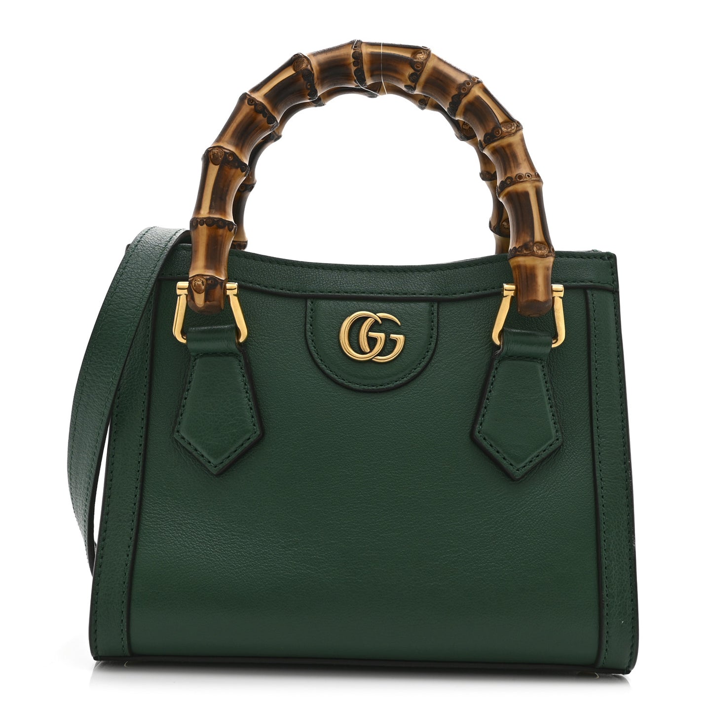 Wonka Grain Calfskin Mini Diana Tote Bag Green Yellow Fluo