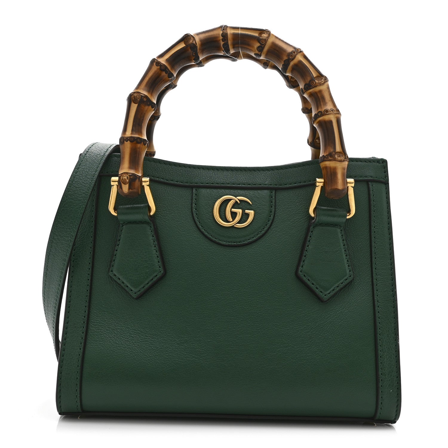 Gucci Wonka Grain Calfskin Mini Diana Tote Bag Green Yellow Fluo 2 of 14