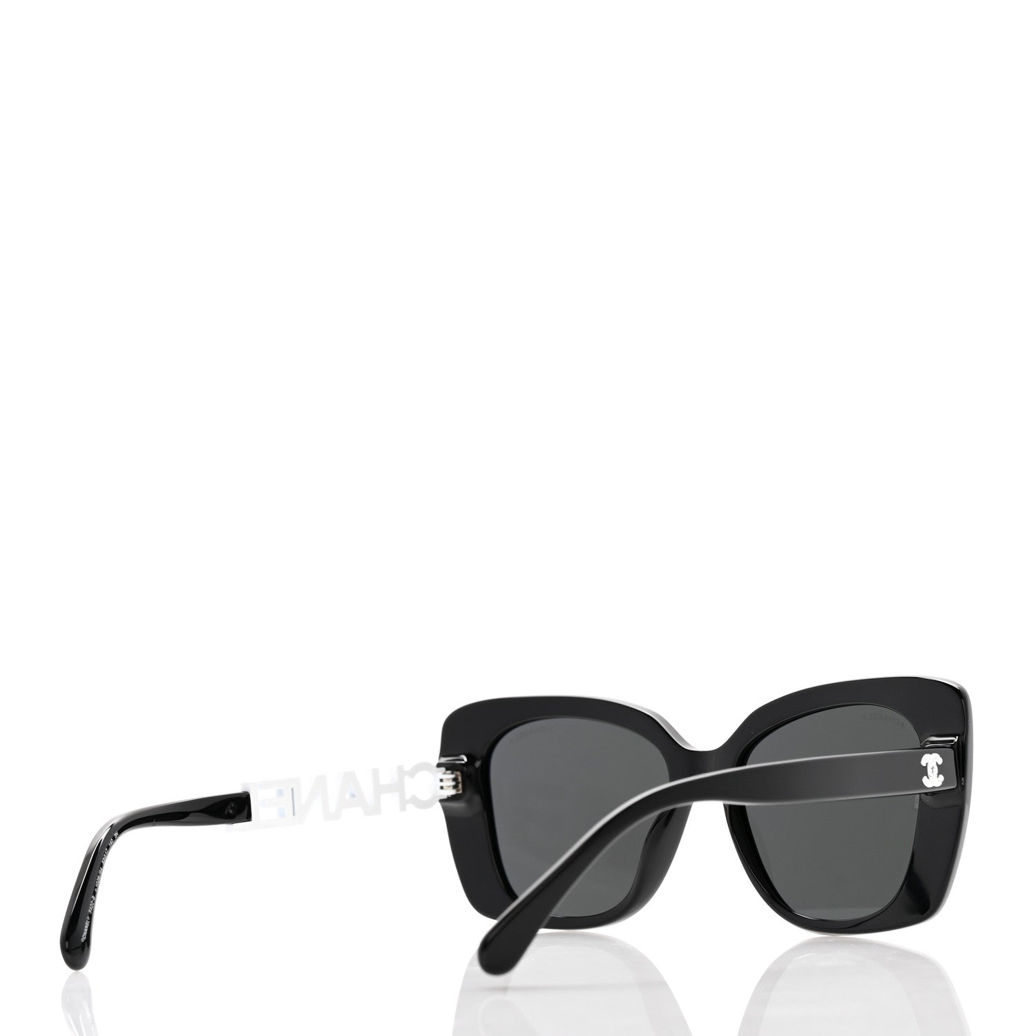 Chanel Acetate Strass Square Sunglasses 5422-B Black White 4 of 9