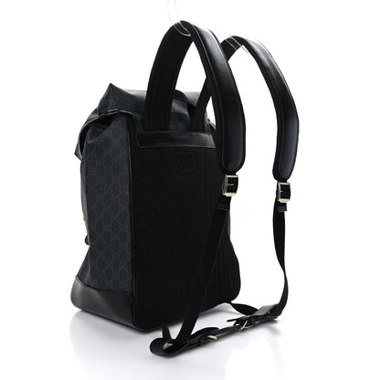 Gucci GG Supreme Monogram Azalea Calfskin Medium Retro Interlocking G Backpack Black 3 of 11