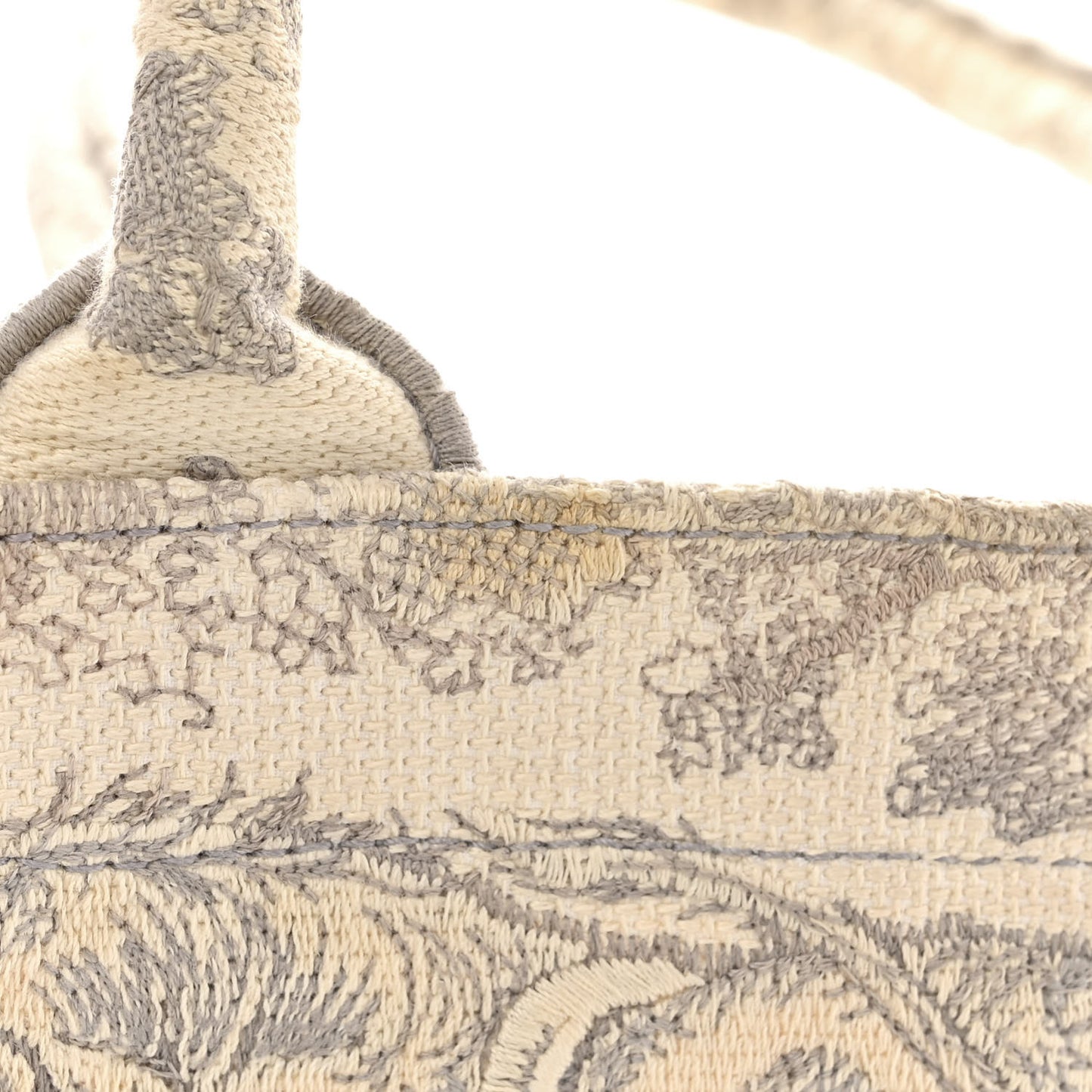 Canvas Embroidered Large Dioriviera Toile De Jouy Book Tote Gray