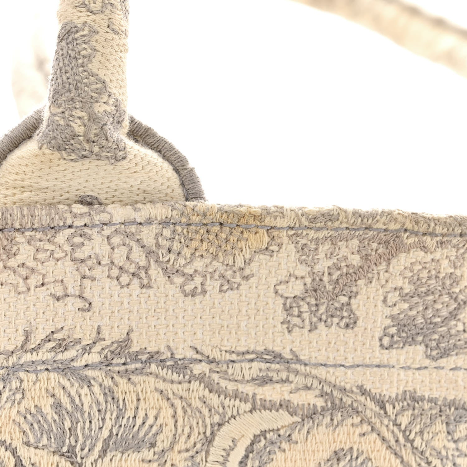Christian Dior Canvas Embroidered Large Dioriviera Toile De Jouy Book Tote Gray 15 of 22